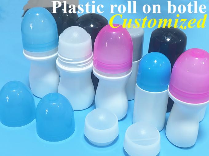 Empty 30ml 50ml 60ml 2oz Roll on Deodorant Plastic Roll on Bottle White HDPE Plastic Roll on Bottle