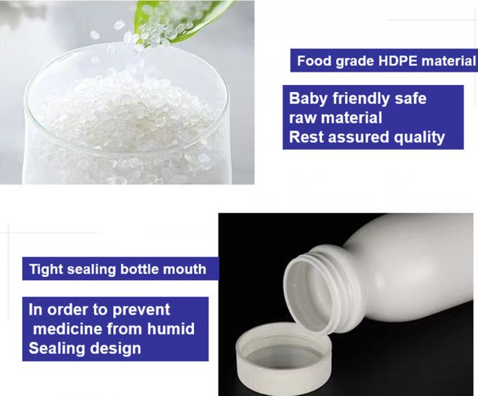 Hot Sale 30ml 50ml 60ml 100ml White PE Plastic Pill Bottles Vc Calcium Tablet Capsule Empty Round Medicine Bottle
