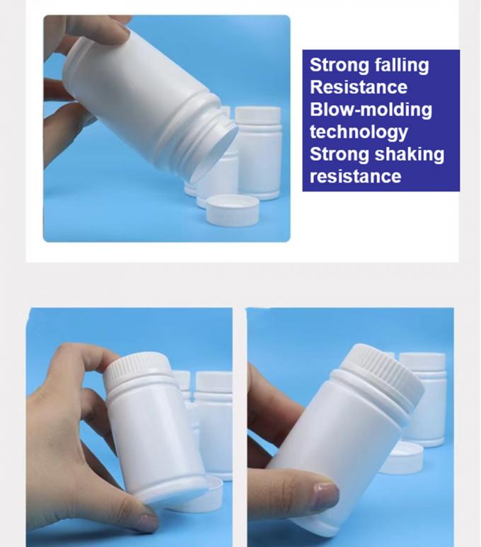 Empty Round White HDPE Capsules Tablets Bottle Plastic Supplements Medicine Pills Bottles Plastic Bottles
