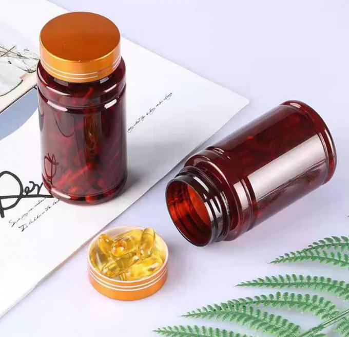 Amber Transparent Medical Capsule Pet Medical Packaging 100ml 150ml 200ml Plastic Medicine Bottle with Screw Cap