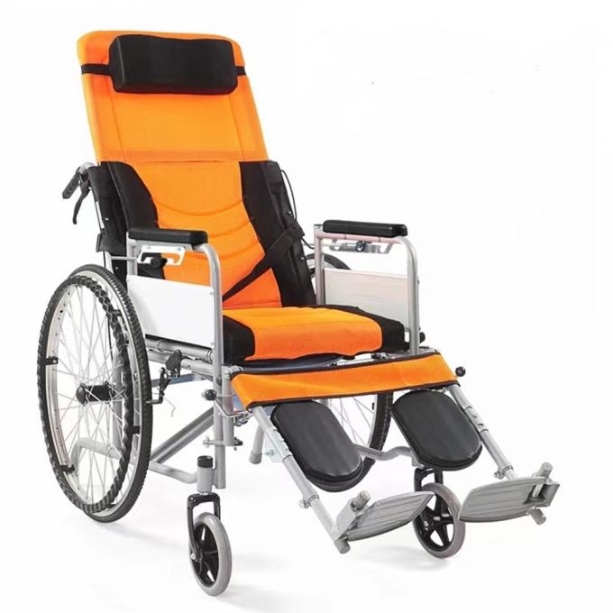 Cadeira de rodas dobrável compacta vermelha 110 kg Cadeira de rodas dobrável leve 1