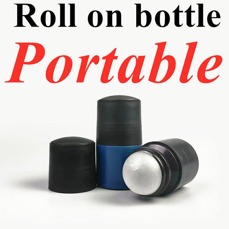 50 ml Botão preto de plástico em rolos de HDPE em rolos de plástico com desodorante Antiperspirante com tampa preta