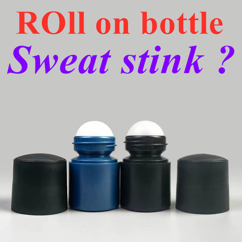 50 ml Botão preto de plástico em rolos de HDPE em rolos de plástico com desodorante Antiperspirante com tampa preta
