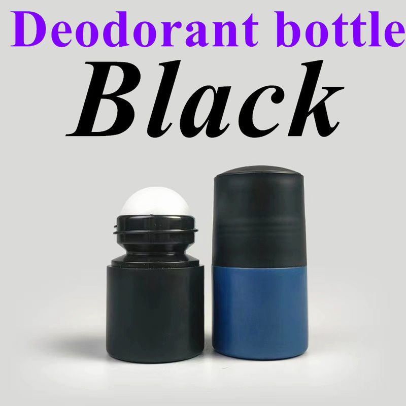 50 ml Botão preto de plástico em rolos de HDPE em rolos de plástico com desodorante Antiperspirante com tampa preta