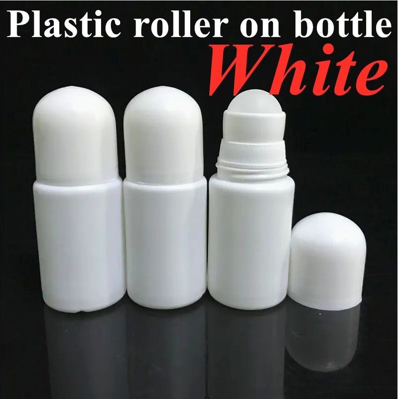 30 ml 50 ml 60 ml HDPE plástico branco plástico desodorante óleo essencial rolo em garrafa com bola de rolos