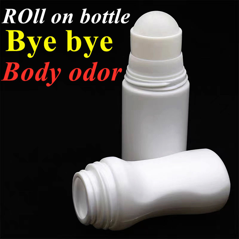 30 ml 50 ml 60 ml HDPE plástico branco plástico desodorante óleo essencial rolo em garrafa com bola de rolos