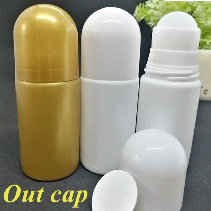 30 ml 50 ml 60 ml HDPE plástico branco plástico desodorante óleo essencial rolo em garrafa com bola de rolos