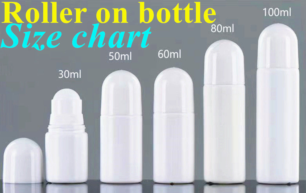 30 ml 50 ml 60 ml Óleos essenciais vazios recarregáveis Perfumes Rolo em garrafa Rolante de plástico em garrafa com bola de rolante de plástico