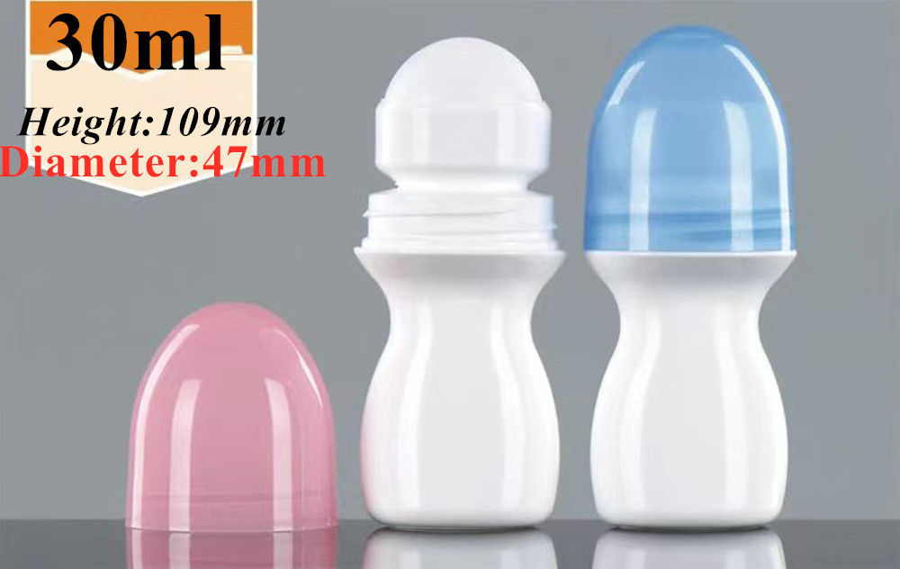 30 ml 50 ml 60 ml Óleos essenciais vazios recarregáveis Perfumes Rolo em garrafa Rolante de plástico em garrafa com bola de rolante de plástico