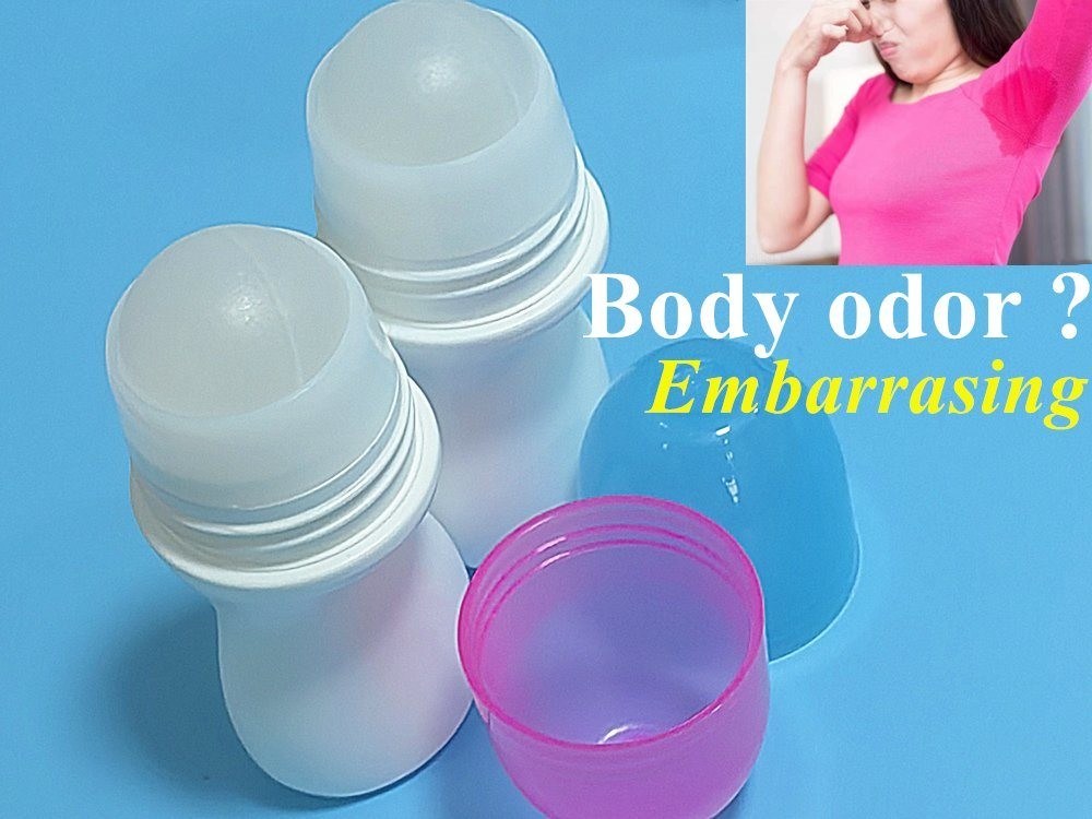 HDPE 30ml 50ml 60ml 100ml Rolo de plástico em cilindro branco garrafa de rolos redondos Deodorante recipiente com rolo em bola