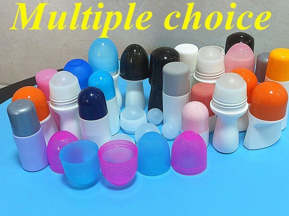 30 ml 50 ml 100 ml de embalagem vazia, redonda, em rolos, em recipiente de embalagem, garrafa, bola de rolos em PE branco, plástico, de desodorante