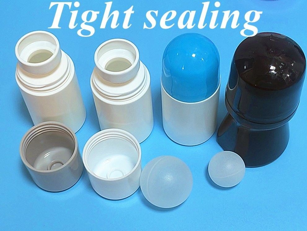 30 ml 50 ml 100 ml de embalagem vazia, redonda, em rolos, em recipiente de embalagem, garrafa, bola de rolos em PE branco, plástico, de desodorante
