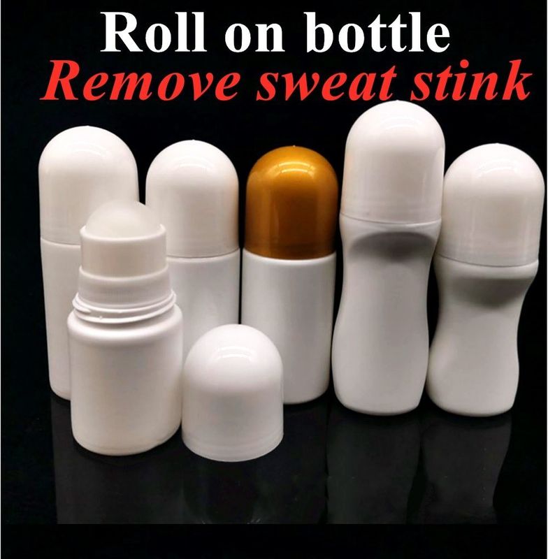 30 ml 50 ml 100 ml de embalagem vazia, redonda, em rolos, em recipiente de embalagem, garrafa, bola de rolos em PE branco, plástico, de desodorante