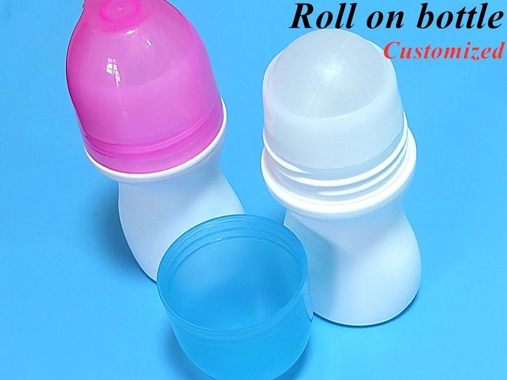 50 ml PE Bolas de rolos vazios Botelho de corpo perfumado Antiperspirante Botelho de plástico vazio Rolo sobre Botelho de desodorante
