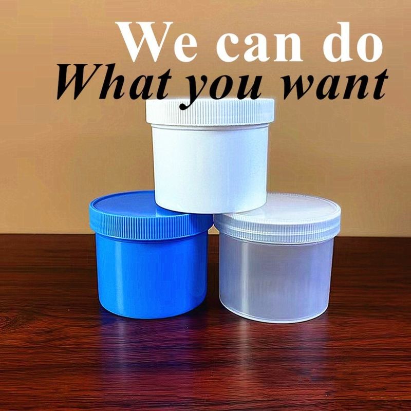 Boca Larga 150g 250g 500g 1000g Branco Preto Azul Bálsamo de Lábios Esfregar Recipiente Vazio Redondo PP Pomada plástica frasco cosmético