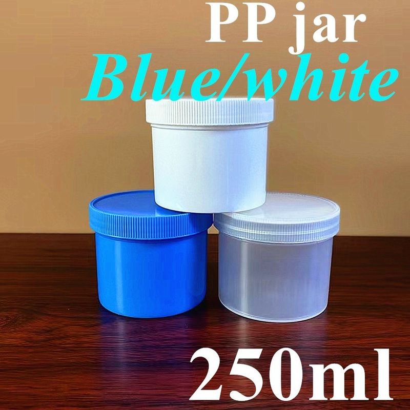 12oz 16oz 6oz 8oz 150ml 250g 500g Branco Claro Negro Vermelho Azul Redondo Boca Larga PP plástico frasco de pomada cosmética
