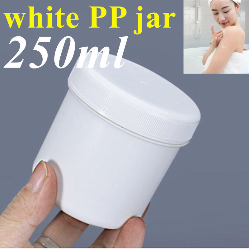 250g 500g Vidro de Creme de Plástico Branco Vazio Para Embalagem Cosmética Vidro de Creme Redondo Pomada PP Vidro de Plástico