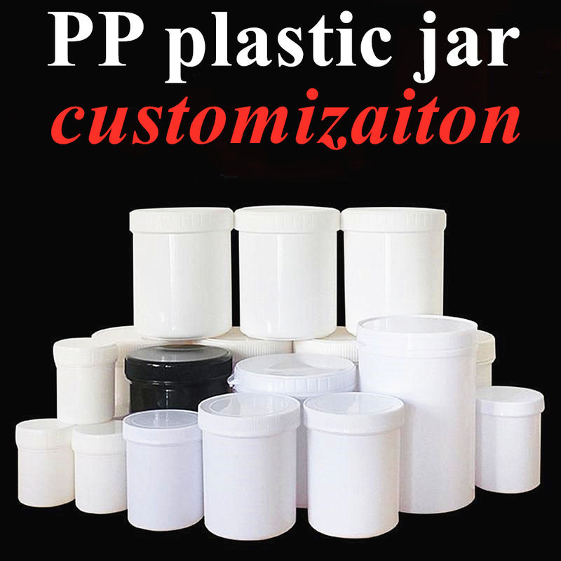 250ml 8oz 500ml 950ml 1000ml PP Cosméticos de Plástico Claros Translúcidos Branco Pomada de plástico Pomada de Creme Jar com Garrafa de Parafuso