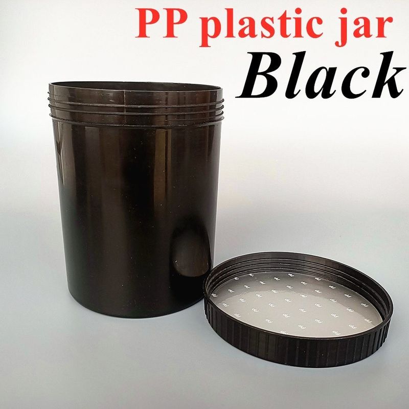 Eco Amigável Preto Branco PP Cosmético Jar 250g 500g 1000g Plastic Creme Jar cosmético jar