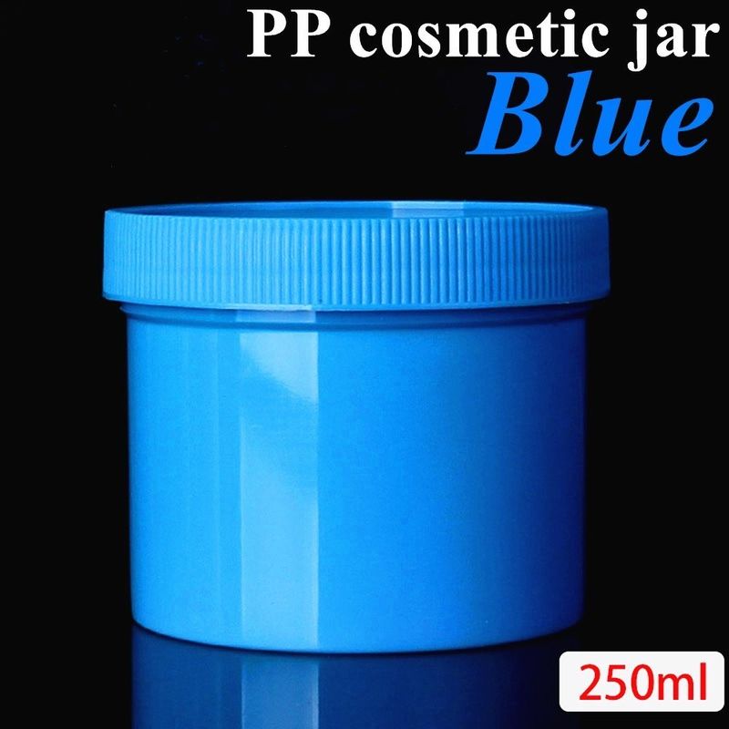 Garrafa de creme de PP azul branco preto Pequenos recipientes Garrafa de creme de PP com tampa para cosméticos