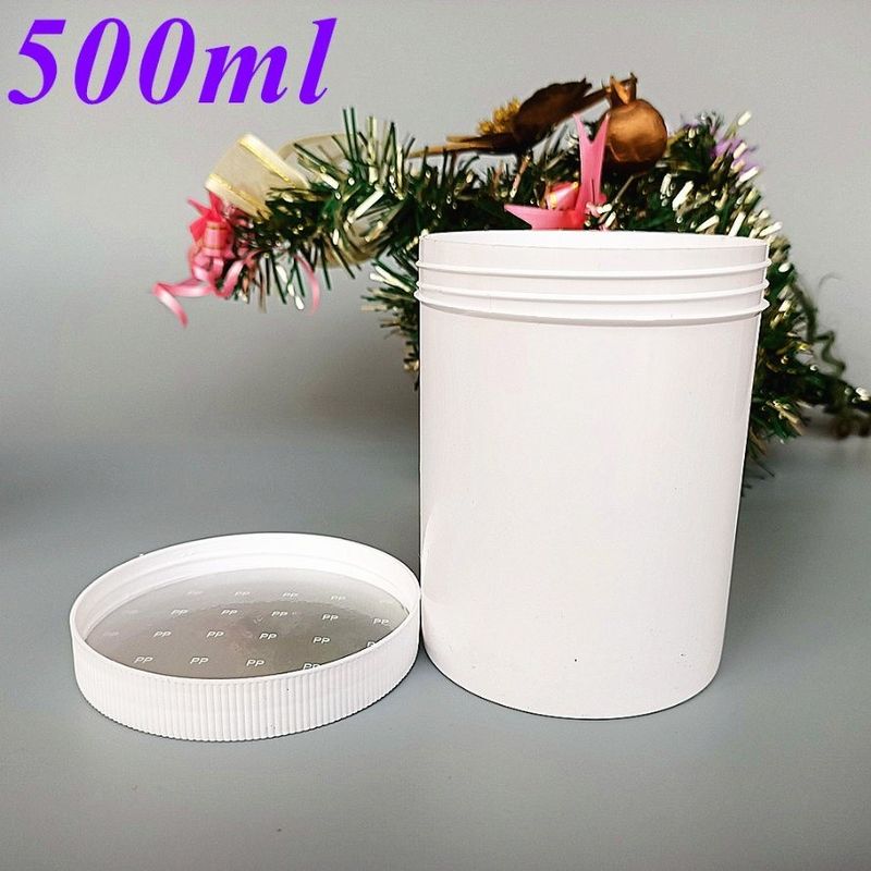 100g 250g 500g Dual Wall Branco Negro Azul Pot Creme PP com Chapeu de Parafuso Creme de Rosto Limpador de Lábios Pés Pot Cosmético PP