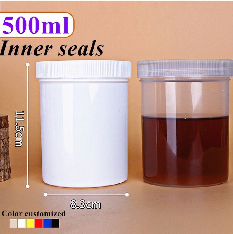 Claros Translúcidos Boca larga 250 ml 500 ml PP plástico frasco cosmético embalagem cosmética cabelo cera corpo esfregar frasco cosmético