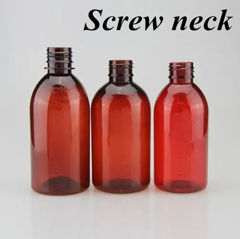 100 ml 120 ml 150 ml 200 ml Amber Round Farmacêutico Pet líquido oral xarope de tosse Botão de plástico com tampa de parafuso PP