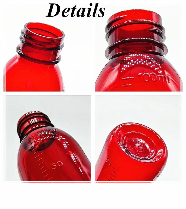 100 ml 120 ml de xarope de plástico âmbar Garrafas Farmacêuticas para Animais de Pessoa Pessoal Bandeja redonda de xarope para remédios para tosse com tampas CRC