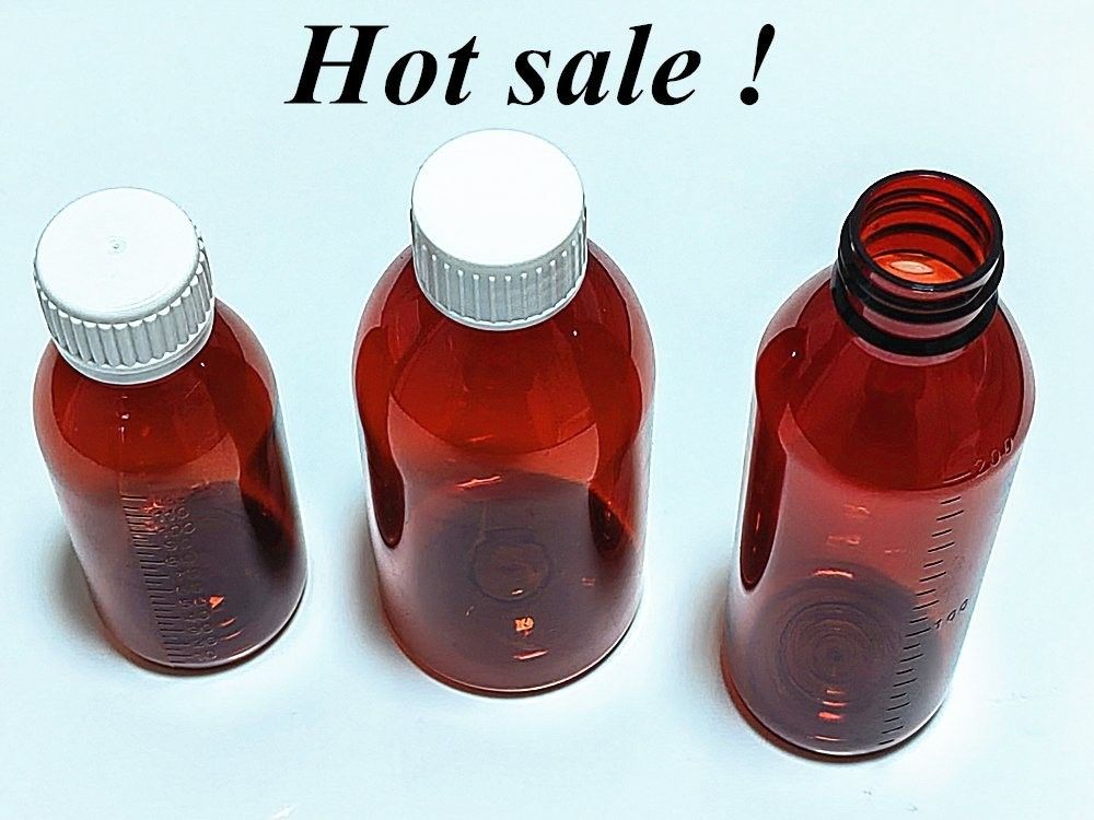 100 ml 120 ml 150 ml de plástico redondo vazio Medicamento para animais de estimação Líquido Suspensão oral Botelho Ambre Botelho de xarope de coco