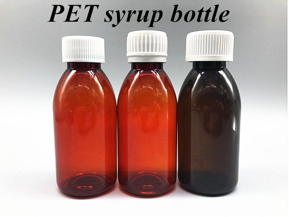 100 ml 120 ml 150 ml de medicamento frasco de plástico xarope para tosse para animais de estimação frasco xarope para tosse de plástico líquido frasco redondo com tampa de parafuso