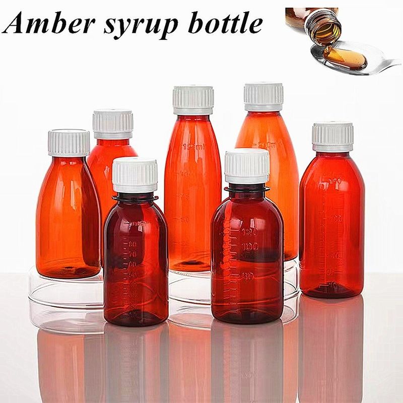 100 ml 120 ml 150 ml de medicamento frasco de plástico xarope para tosse para animais de estimação frasco xarope para tosse de plástico líquido frasco redondo com tampa de parafuso
