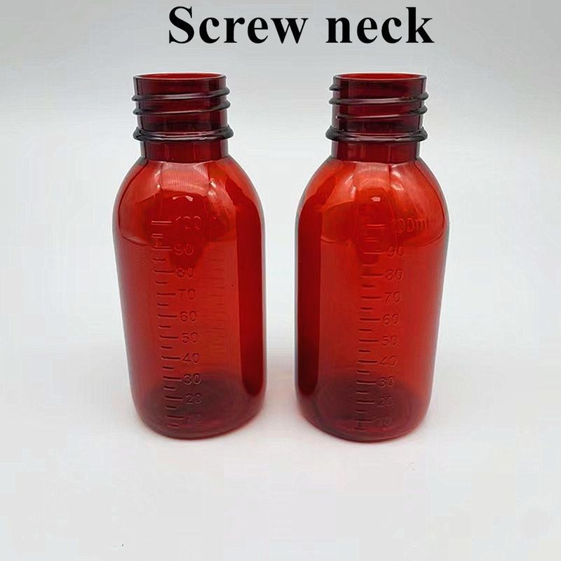 100 ml 120 ml líquido oral para animais de estimação recipiente de xarope de tosse de âmbar frasco de xarope de tosse de âmbar vazio com tampa de corda