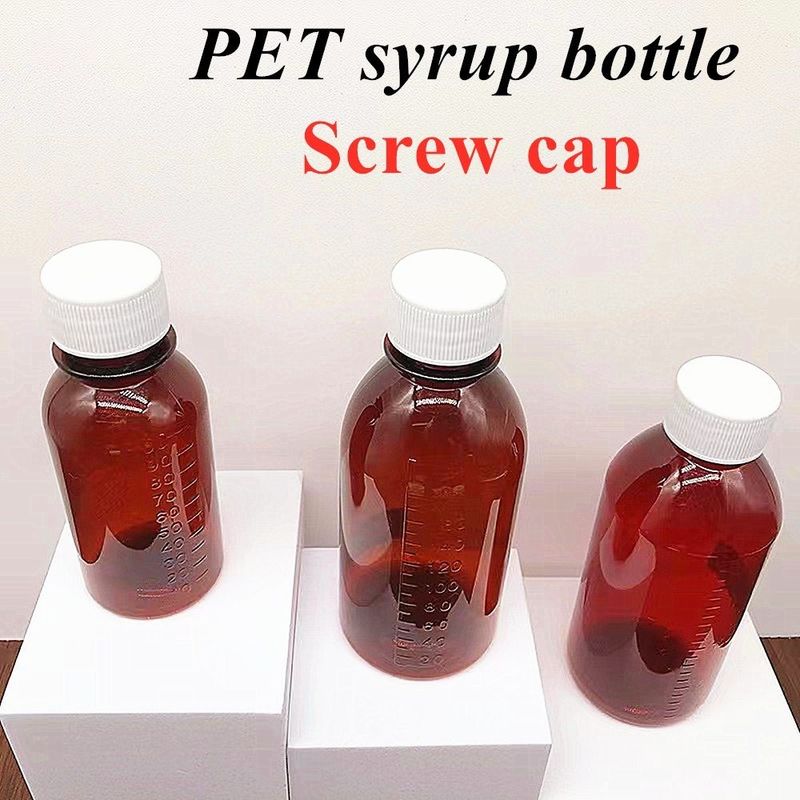 3oz 4oz 5oz Pet Vazio garrafa de xarope para tosse oral líquido em suspenso em pó garrafa de plástico com tampa à prova de adulteração