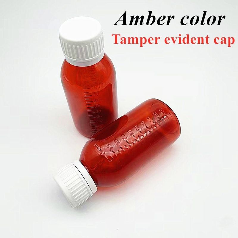 3oz 4oz 5oz Pet Container Farmacêutico Ambrado Redondo Farmacêutico Medicina Oral Frasco de xarope líquido