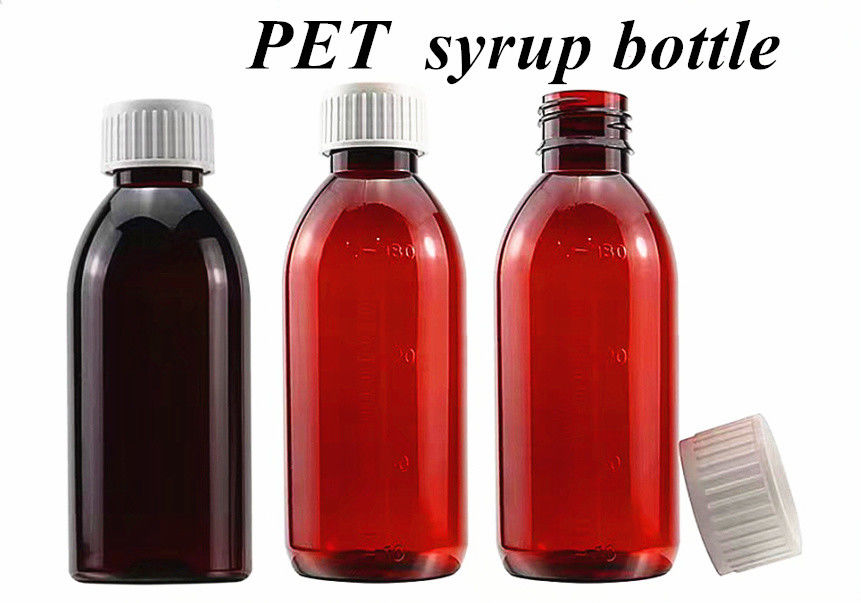 100 ml 120 ml 150 ml Frasco de xarope líquido oral marrom Frasco de remédio para animais de estimação Frasco de xarope de tosse plástico com tampa à prova de adulteração