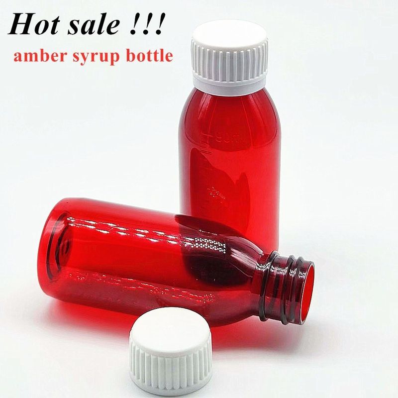 100 ml 120 ml 150 ml Frasco de xarope líquido oral marrom Frasco de remédio para animais de estimação Frasco de xarope de tosse plástico com tampa à prova de adulteração