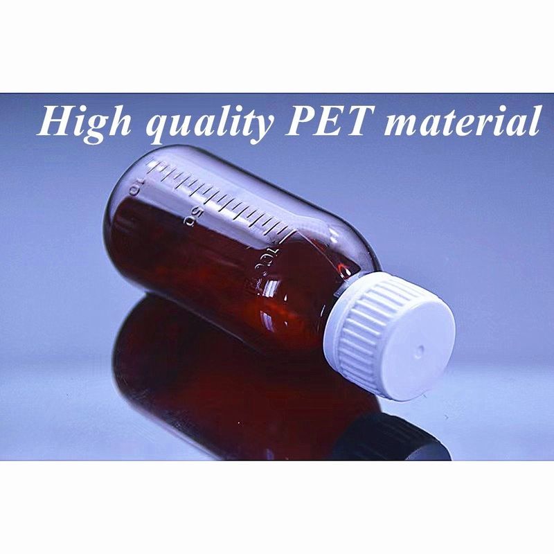 100 ml 250 ml de Medicamento Líquido Ambrófila PET Frasco de xarope para tosse com copo de medida Frasco de xarope para tosse de plástico