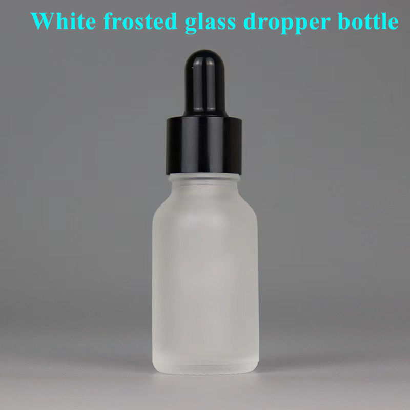 10 ml 15 ml 20 ml 30 ml 50 ml Garrafa de óleo essencial de vidro branco congelado