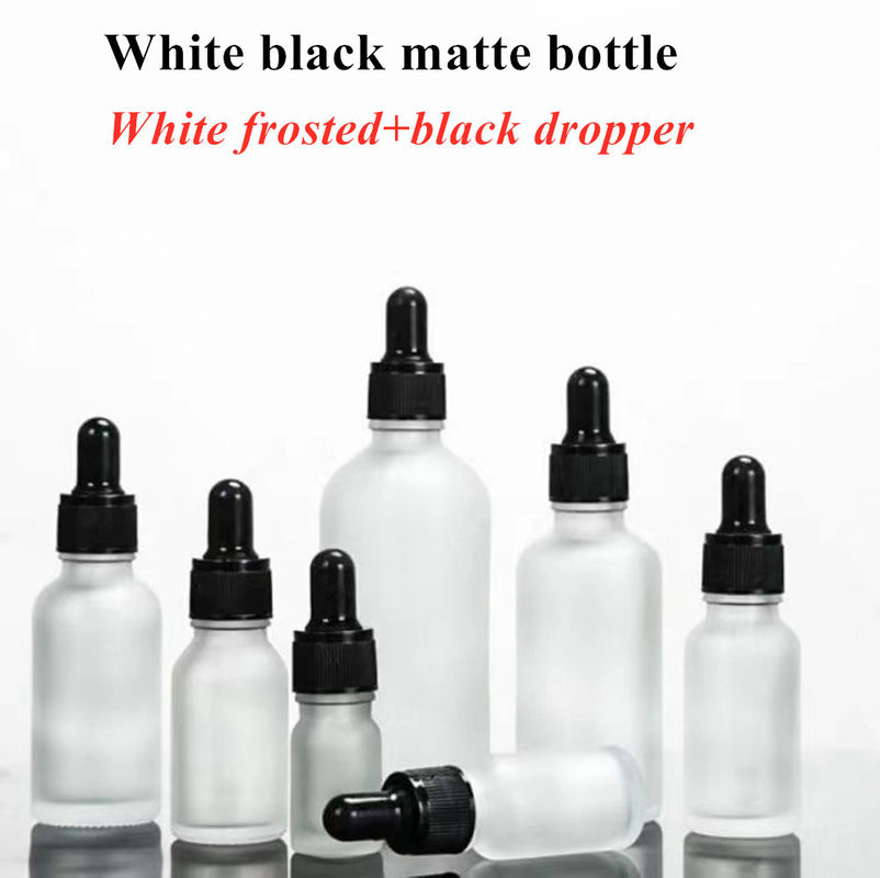 10 ml 20 ml 30 ml Vazio Redondo Branco de Vidro Esfrigado Botão de Óleo Essencial para Cuidados da Pele e Cabelos Serum Cosmético Utilização com Goteador