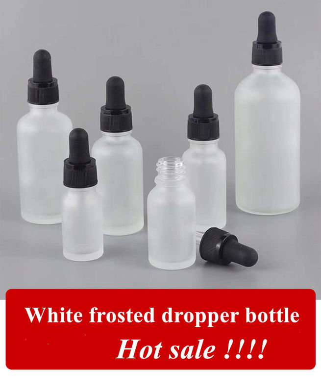 Óleo essencial de luxo 15ml 20ml 30ml 50ml Vazio Óleo essencial branco fosco âmbar vidro de óleo essencial