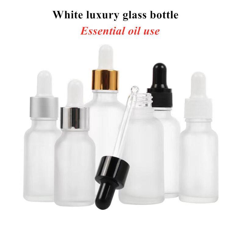 1 oz 2 oz 5 ml 10 ml 15 ml 20 ml 30 ml 50 ml Óleo Essencial Vazio Sero de Cuidados da Pele Uso manual de cara Fraldas de Vidro Branco
