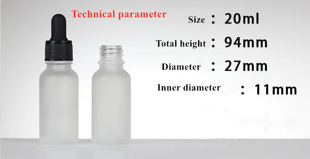 20 ml 30 ml 50 ml 2 oz Cosmético Cuidados Pessoais Óculos Óleo Essencial Vidro Frito Branco Garrafa com Garrafa