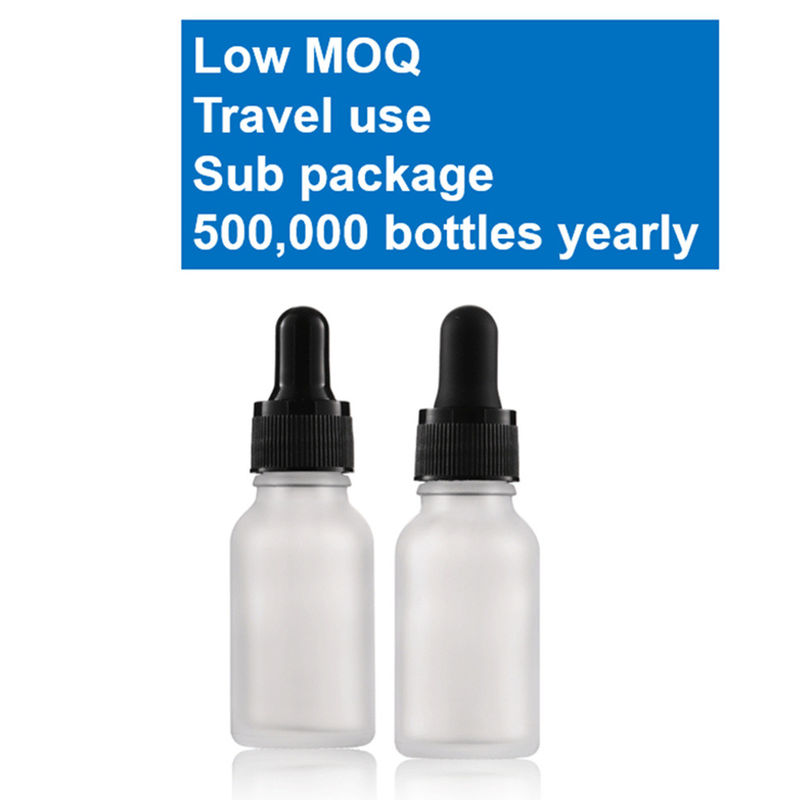 Luxo 1oz 2oz 10ml 15ml 20ml 30ml 50ml Serum de cuidados com a pele redondo vazio Óleo essencial Olho Branco Garrafa de vidro congelado