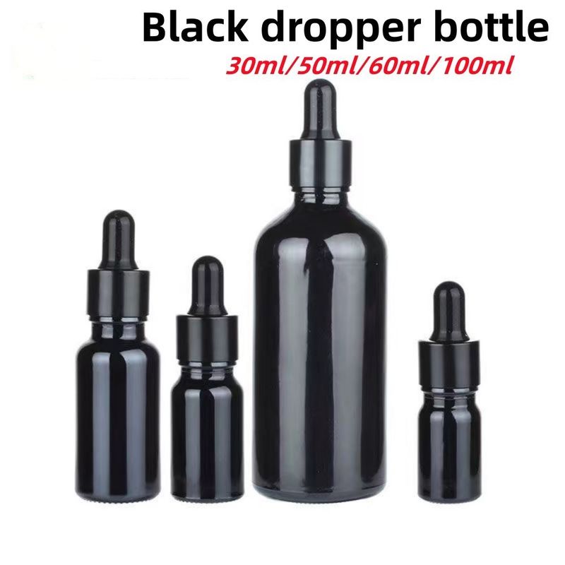 10 ml 20 ml 30 ml 50 ml Garrafa de vidro preto Garrafa de óleo essencial Garrafa de vidro Garrafa de vidro à prova de crianças Garrafa