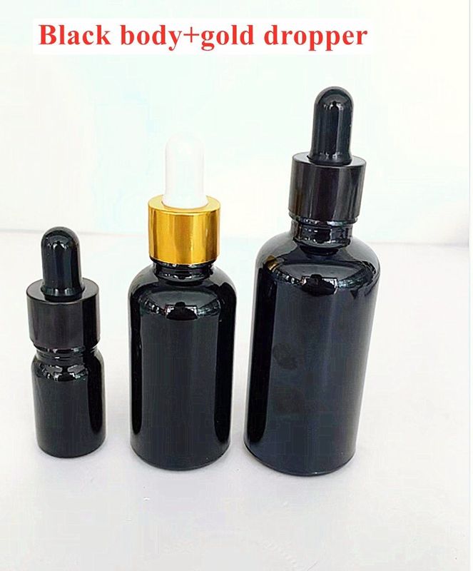 5 ml 10 ml 15 ml 20 ml soro de óleo essencial ombro plano redondo frasco brilhante de óleo essencial frasco de vidro negro