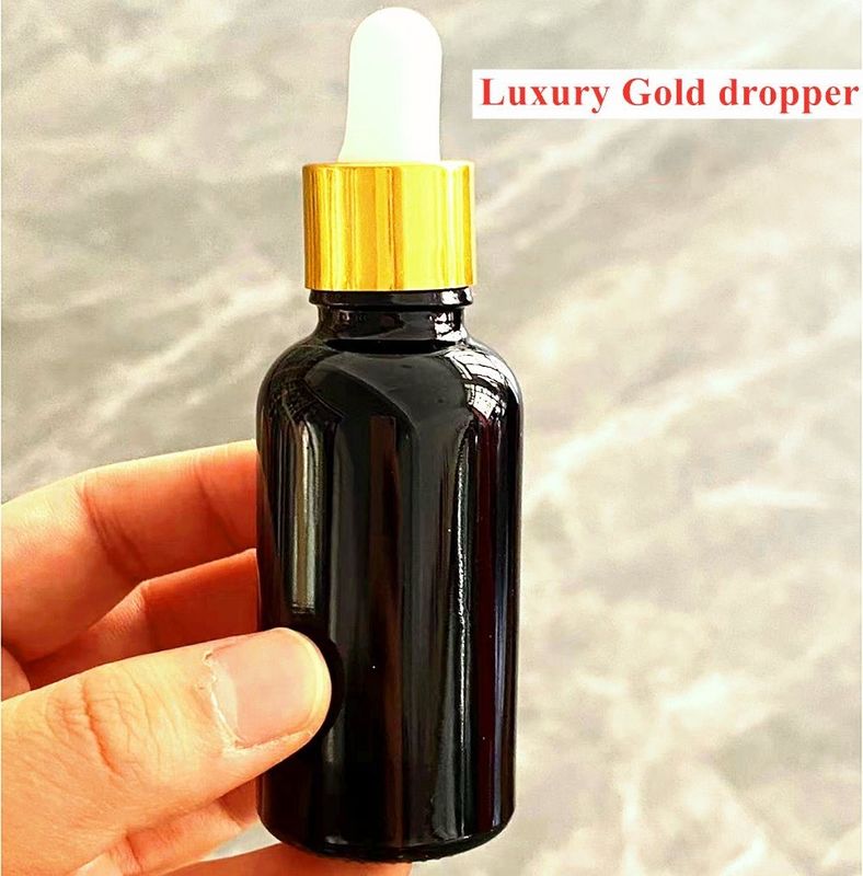 5 ml 10 ml 15 ml 20 ml soro de óleo essencial ombro plano redondo frasco brilhante de óleo essencial frasco de vidro negro