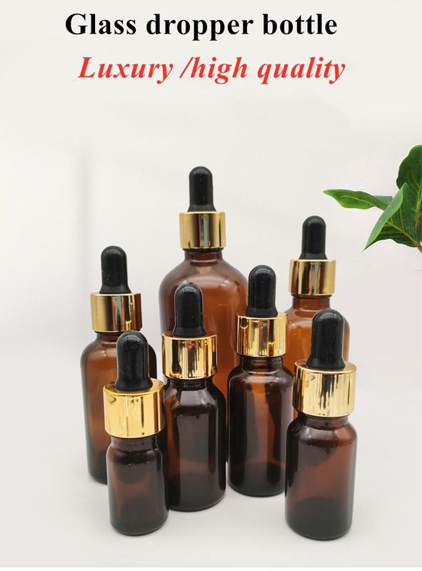 Venda a quente 5 ml 10 ml 15 ml 30 ml 50 ml Ámbar soro de óleo essencial garrafas Garrafa de vidro
