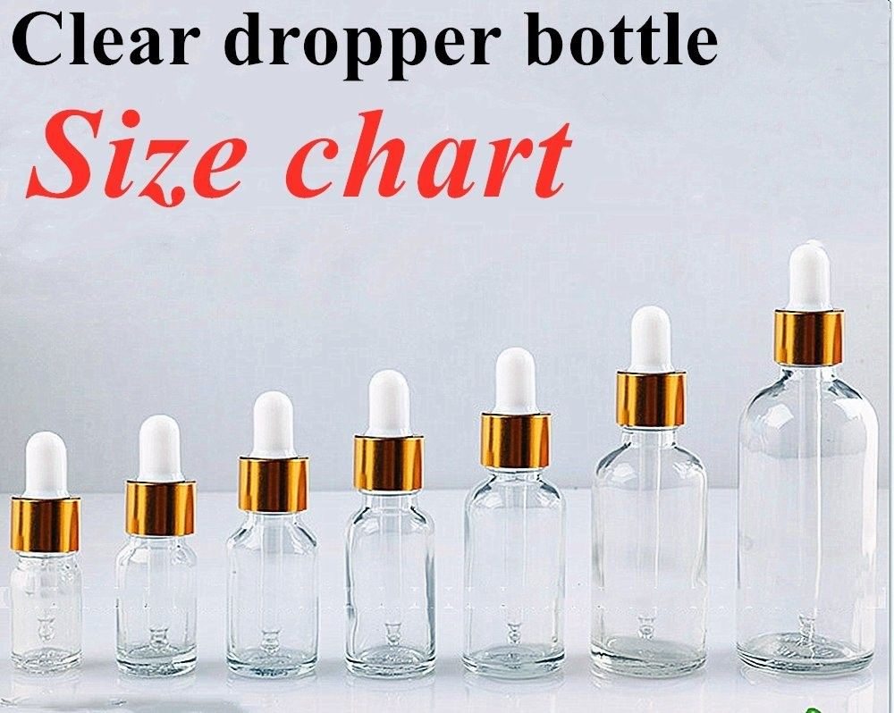 15 ml 20 ml 50 ml 100 ml de luxo vazio Claro Transparente soro para cabelo Óleo Essencial Garrafa de vidro para cuidados com a pele