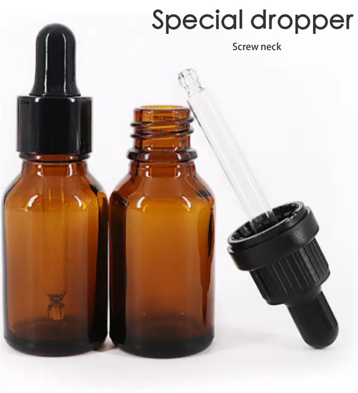 10 ml 20 ml 30 ml 50 ml Mini Redondo Vidro Cosmético Vazio Garrafa de Óleo Essencial com Garrafa Preta de Plástico