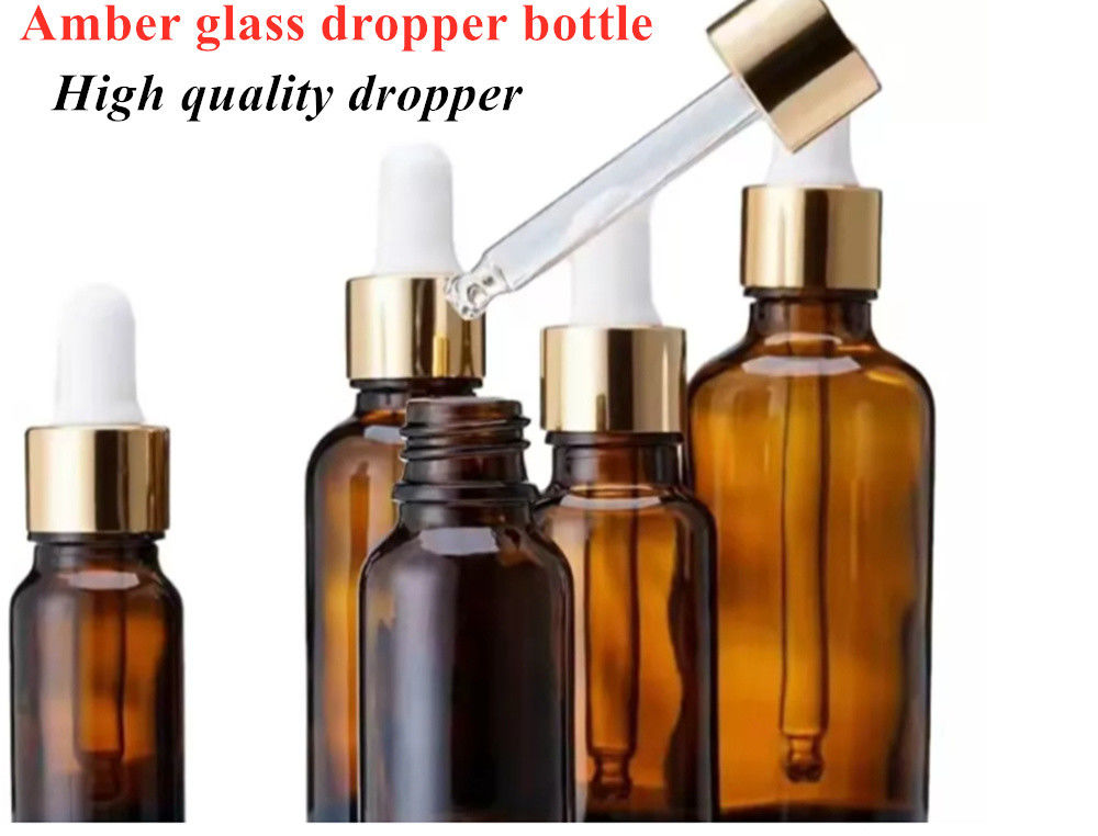 10 ml 20 ml 30 ml 50 ml Mini Redondo Vidro Cosmético Vazio Garrafa de Óleo Essencial com Garrafa Preta de Plástico